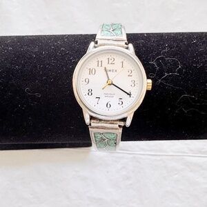 vintage timex sterling silver turquoise strap women's quartz watch 24mm case,